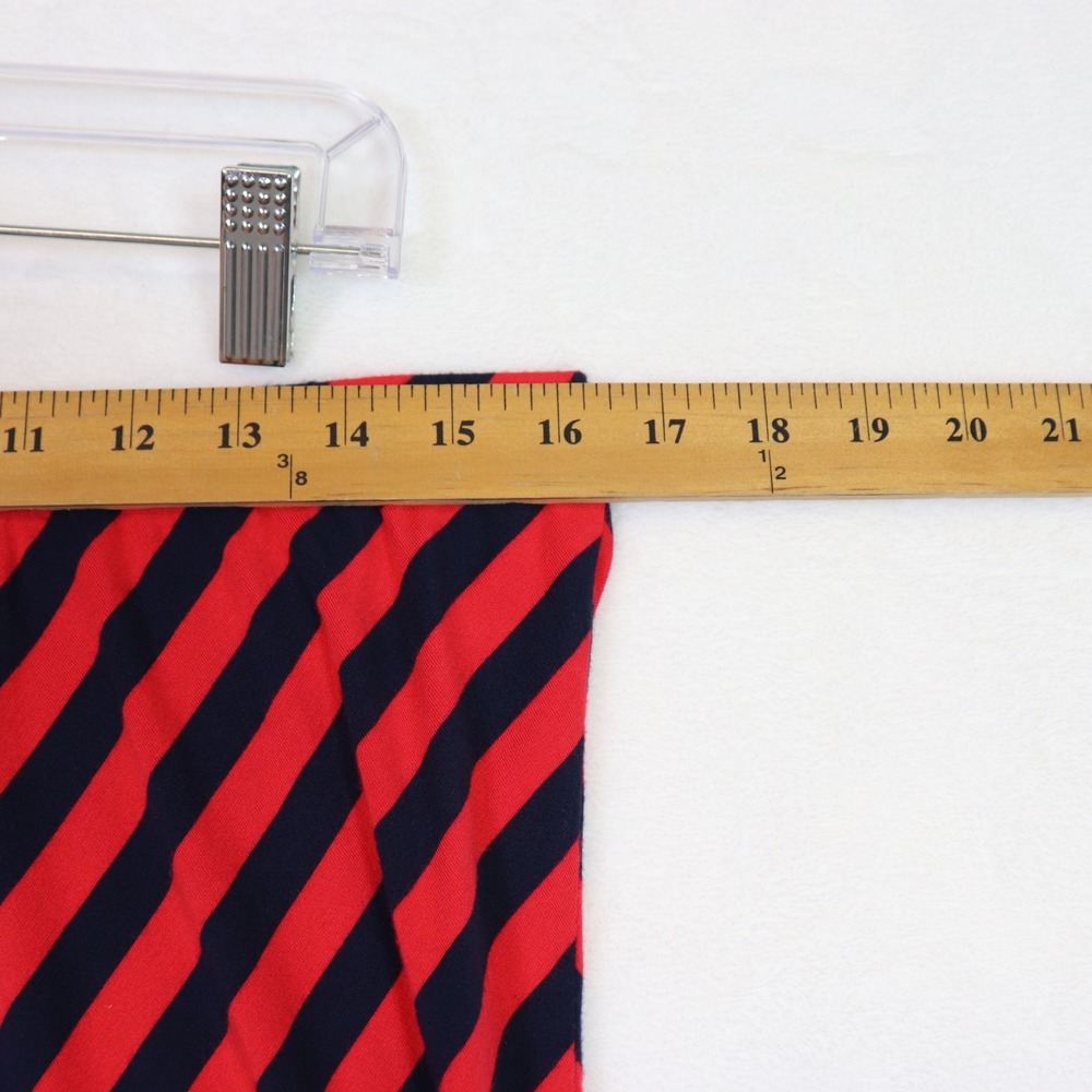 MERONA Red Navy Striped A Line Knee Length Skirt Size L - Picture 4 of 5